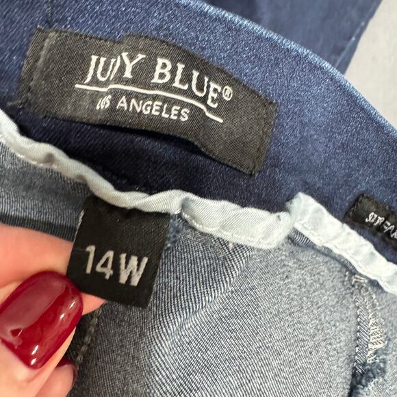 Judy Blue Jeans Womens 14 W Super Flare Fit Blue Denim Stretch 34" Inseam - Picture 4 of 10
